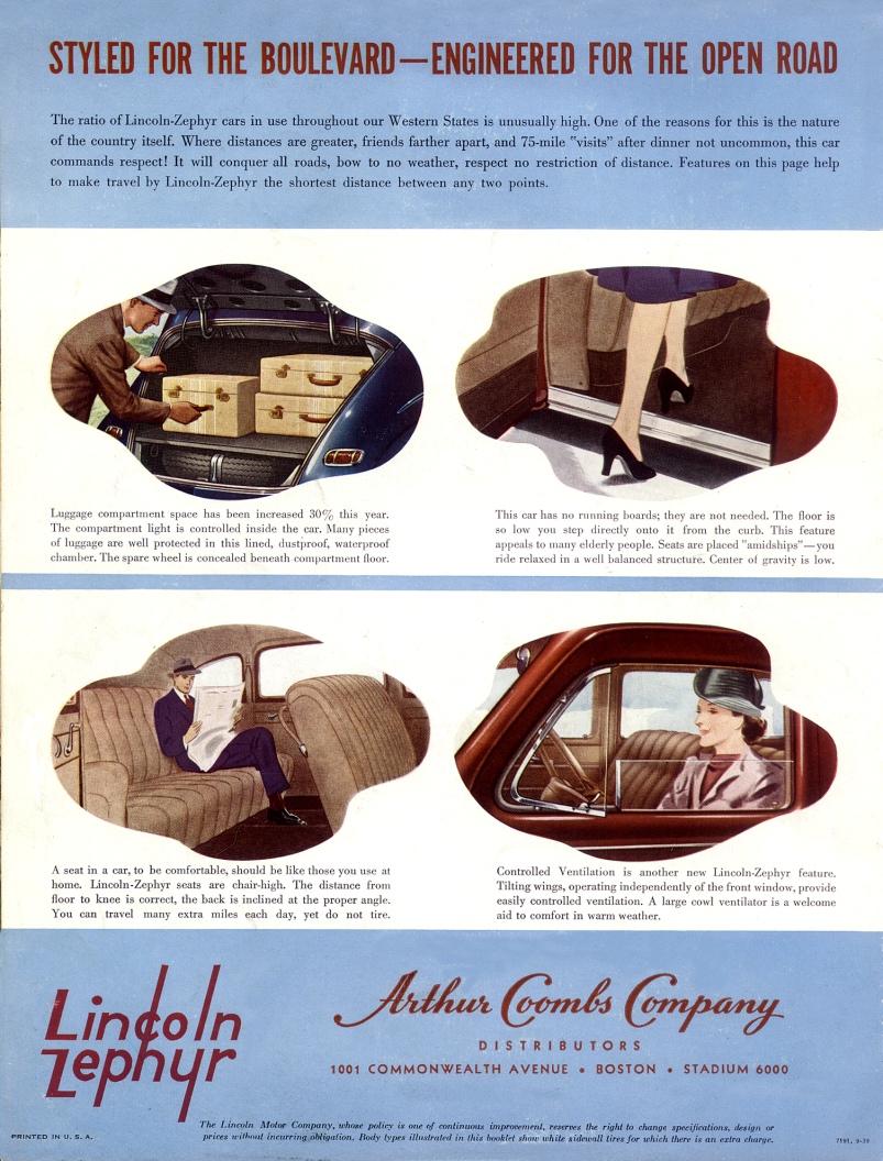 1940 Lincoln Zephyr Brochure Page 7